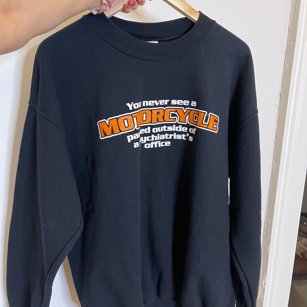 Vintage 90s Harley type motorcycle sweatshirt - Picture 5 of 6